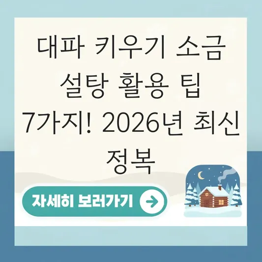 대파 키우기 소금 설탕 활용 팁
