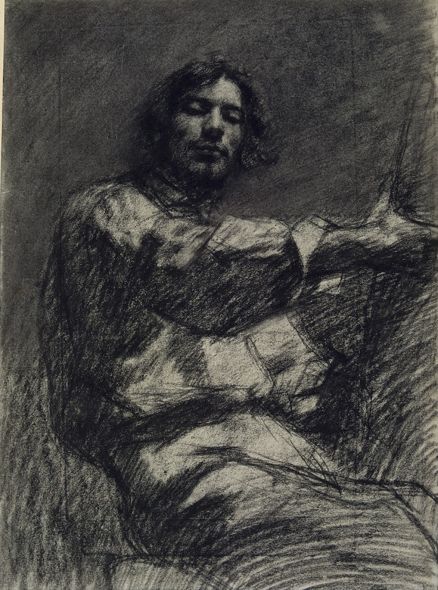 Young Man Sitting Study Self Portrait known as At the Easel circa 1847