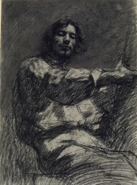 Young Man Sitting Study Self Portrait known as At the Easel circa 1847