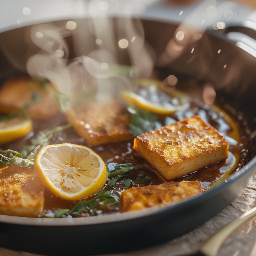 Crispy Lemon‑Pepper Tofu Skillet
