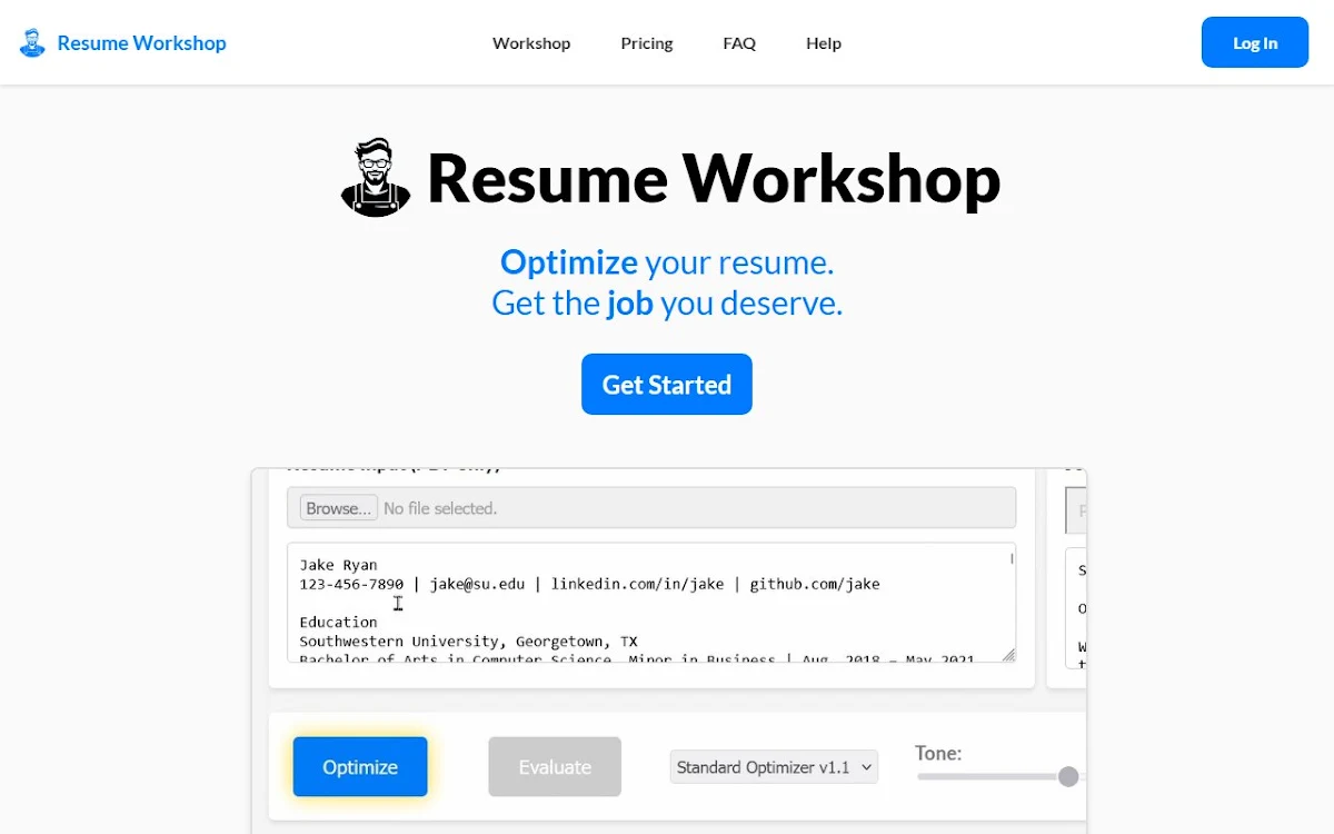 Captura de Resume Workshop