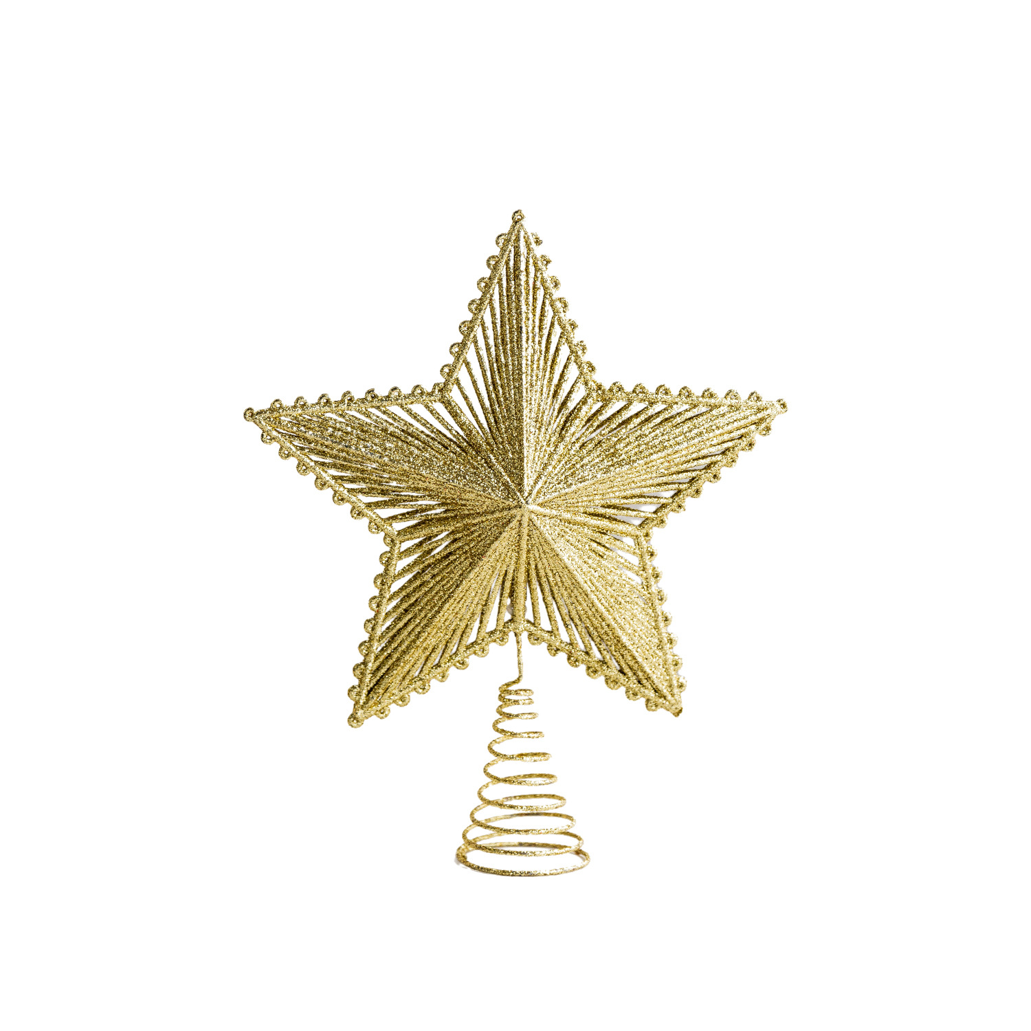 Weihnachtsbaum-Spitze Stern, Kunststoff mit Glitzer