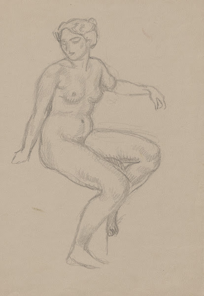 Naked woman sitting with one arm raised 1895 1928