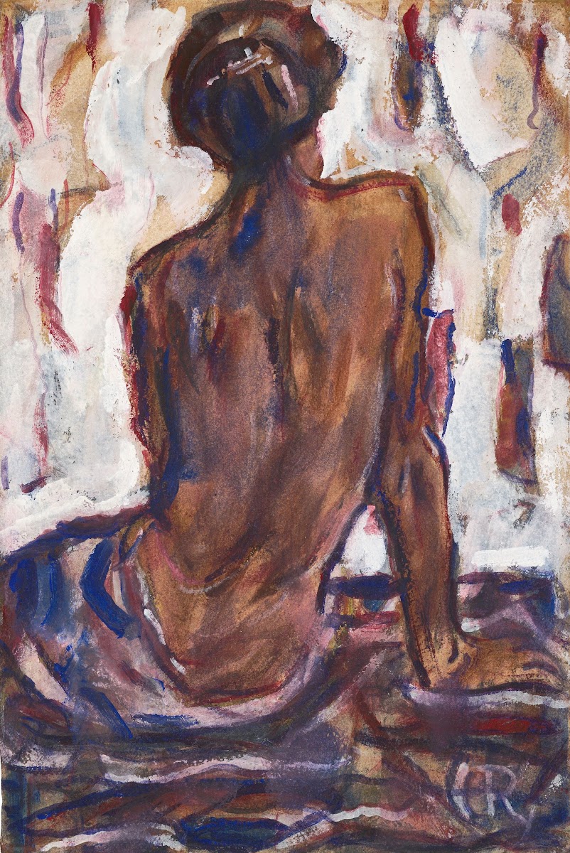 Female nude seen from behind