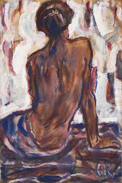 Female nude seen from behind