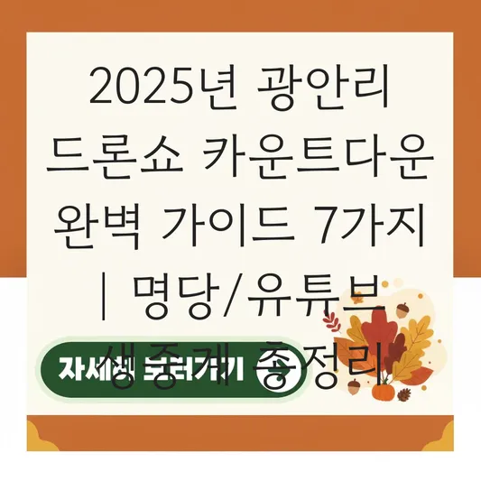부산 광안리 2500대 드론 라이트쇼 카운트다운 시간 및 유튜브 생중계 시청 방법 대표 이미지