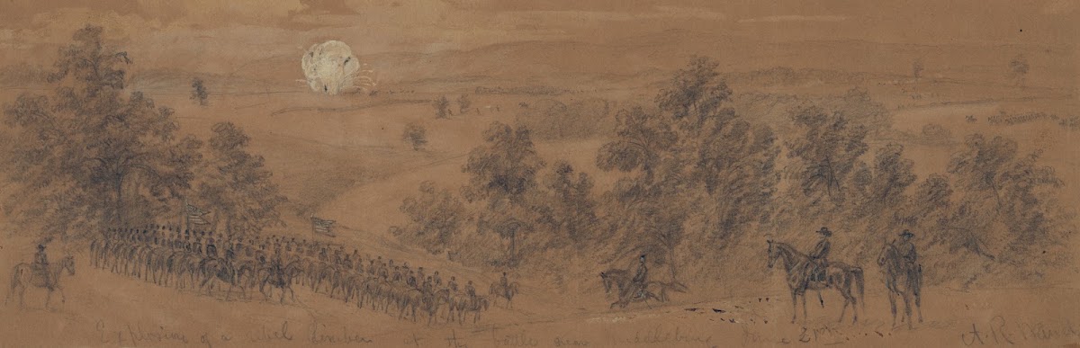 Explosion of a rebel limber at the battle near Middleburg June 21st 1863