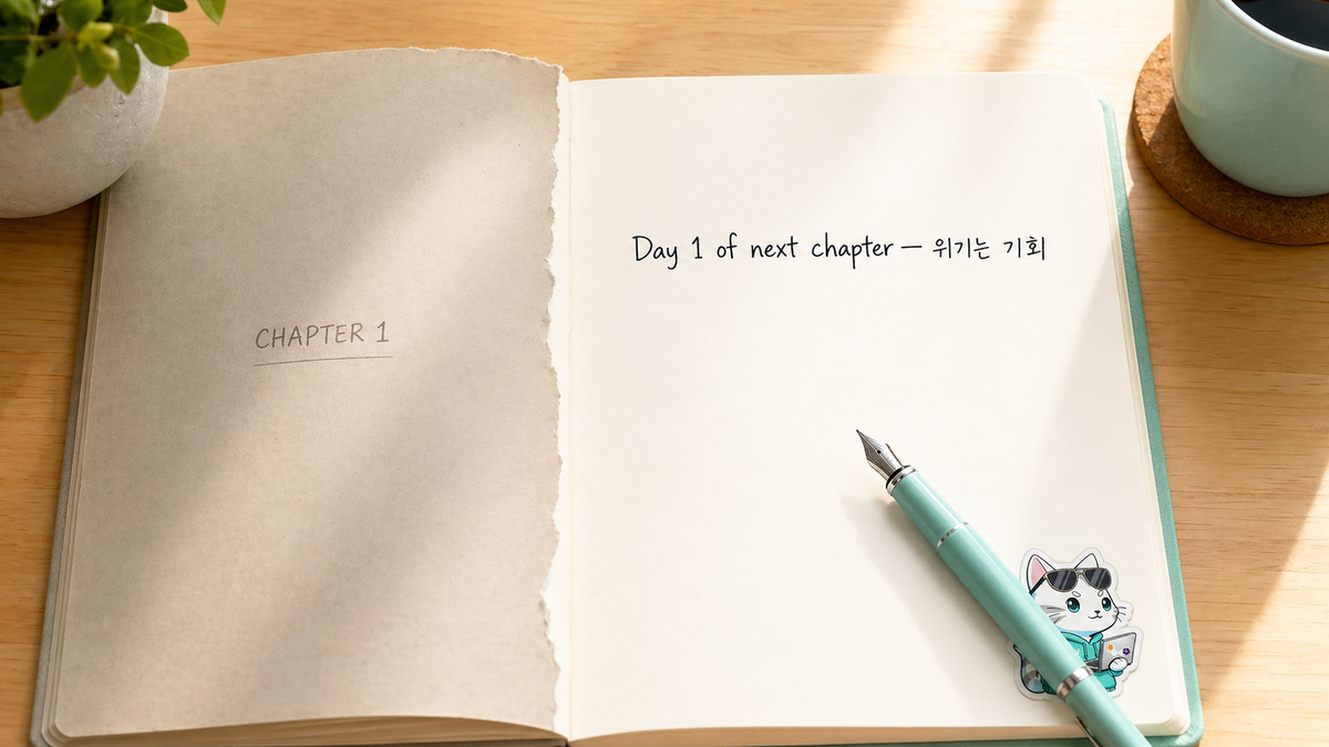 Day 1 of next chapter — 위기는 기회