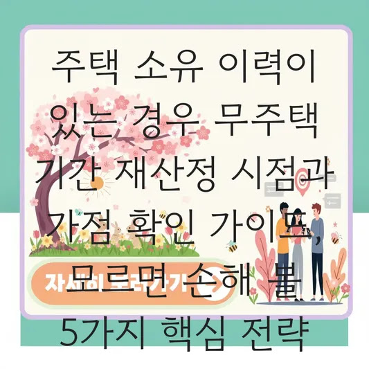 주택 소유 이력이 있는 경우 무주택 기간 재산정 시점과 가점 확인 가이드, 모르면 손해 볼 5가지 핵심 전략
