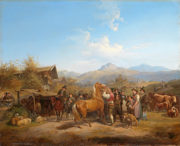 Pferdemarkt in Tirol 1839
