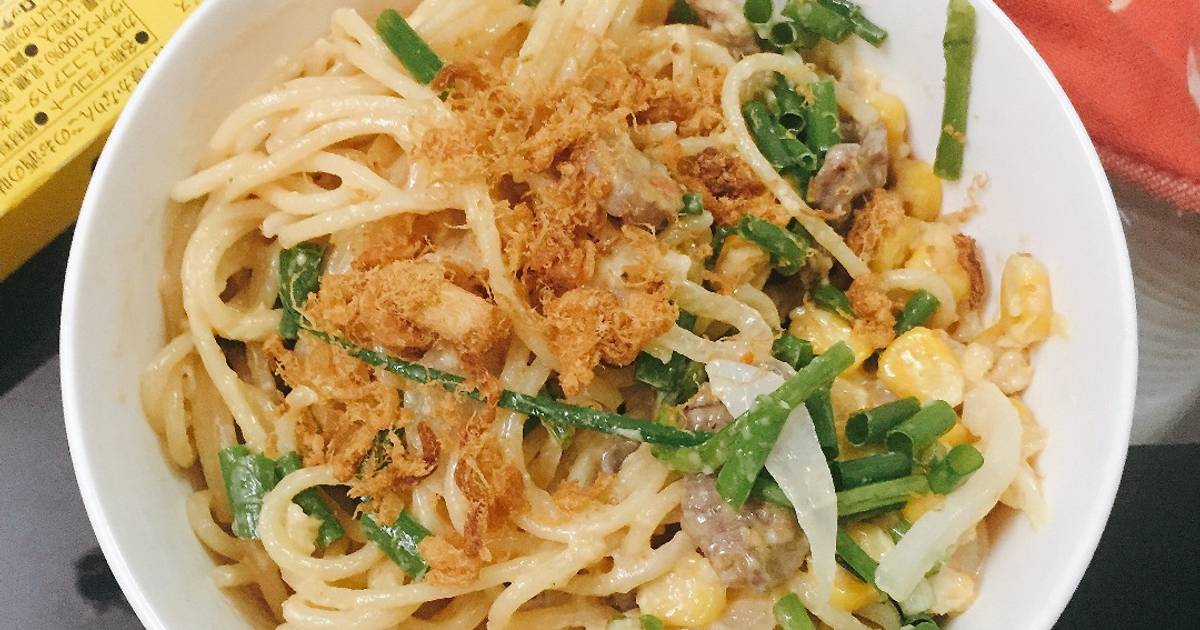 Mỳ ý sốt kem trứng bò 🍝