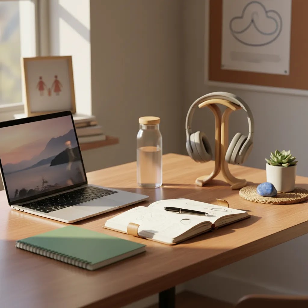 Mental wellness Singapore school and workplace support through everyday wellbeing tools and calm study desk