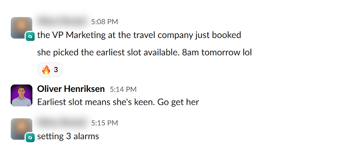 Client message in Slack