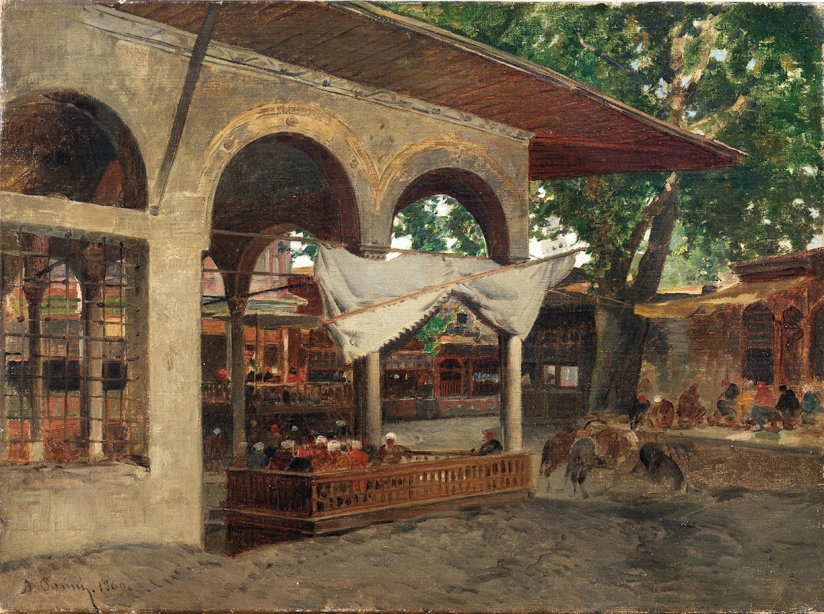 Istanbul under a Portico in Beykoz 1869