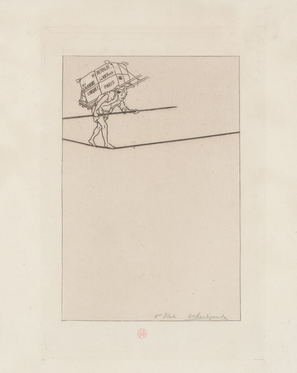 Tightrope walker with package on his back 1856 1897