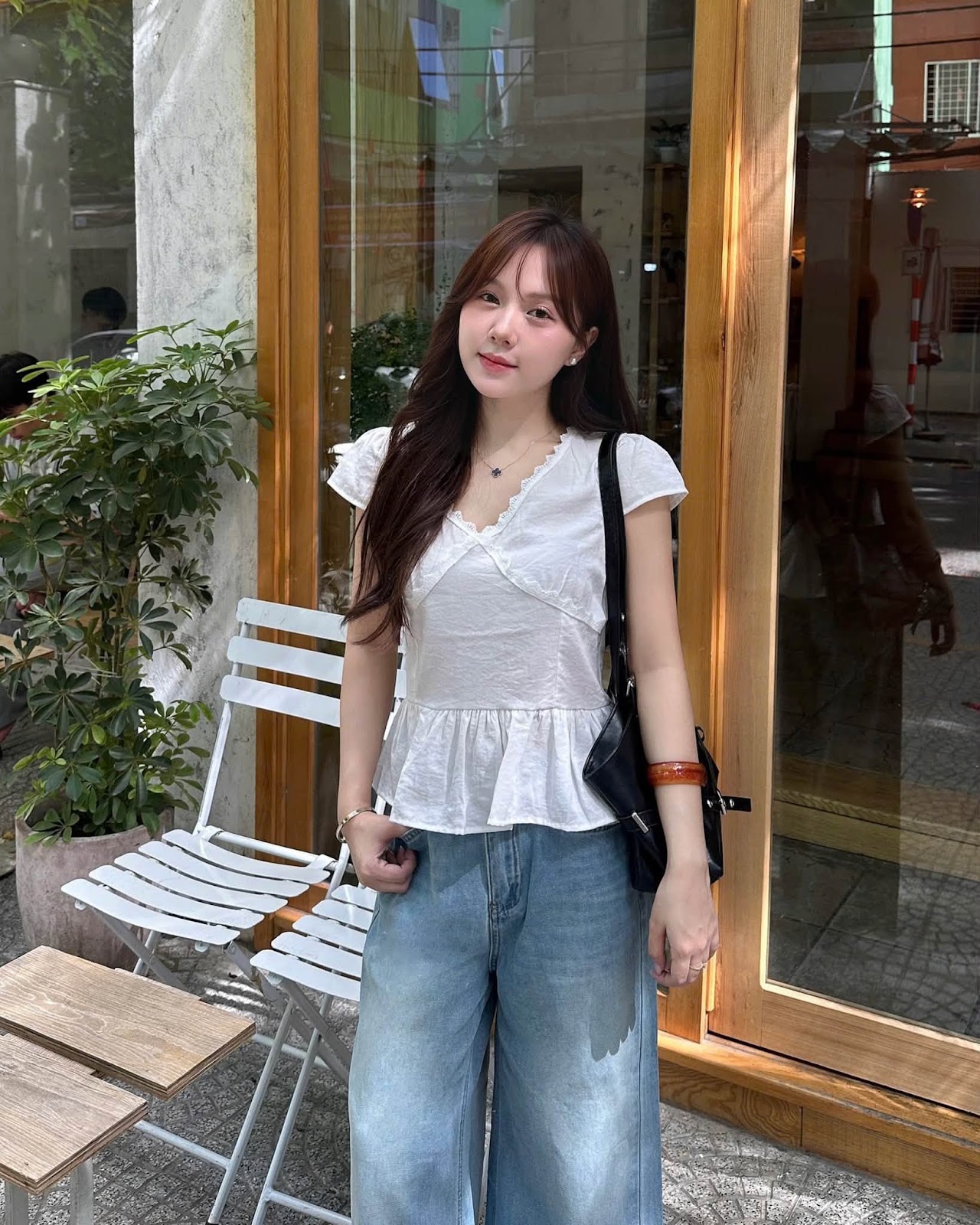 Áo kiểu cổ tim viền ren XONXEN SHOP 80508 – Image 2