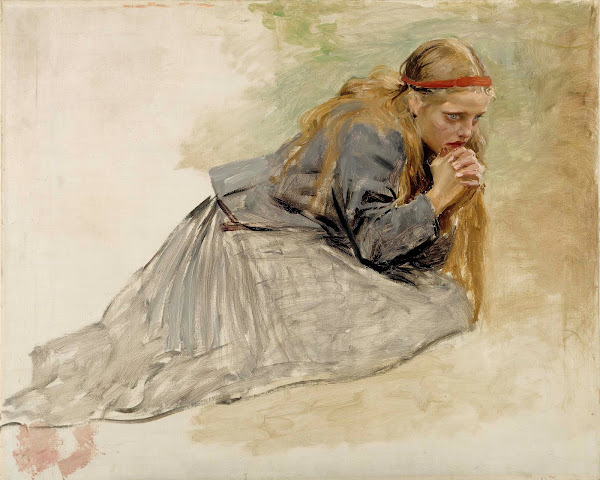 Mary Magdalene Kneeling Study For The Christ And Mary Magdalene 1890