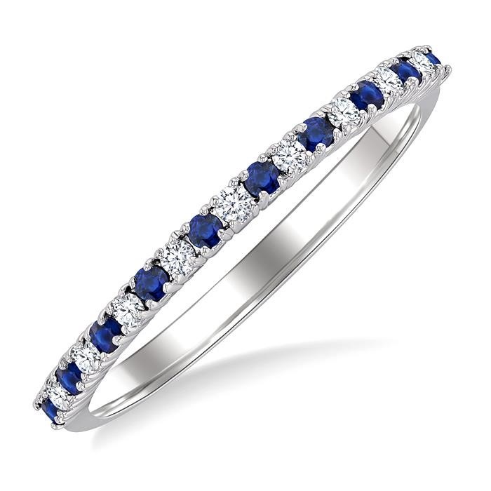 Alternate Gemstone & Diamond Band