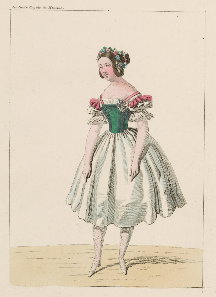 Costume de Melle Fanny Essler sic rôle de Lauretta dans La tarentule Ballet Acad