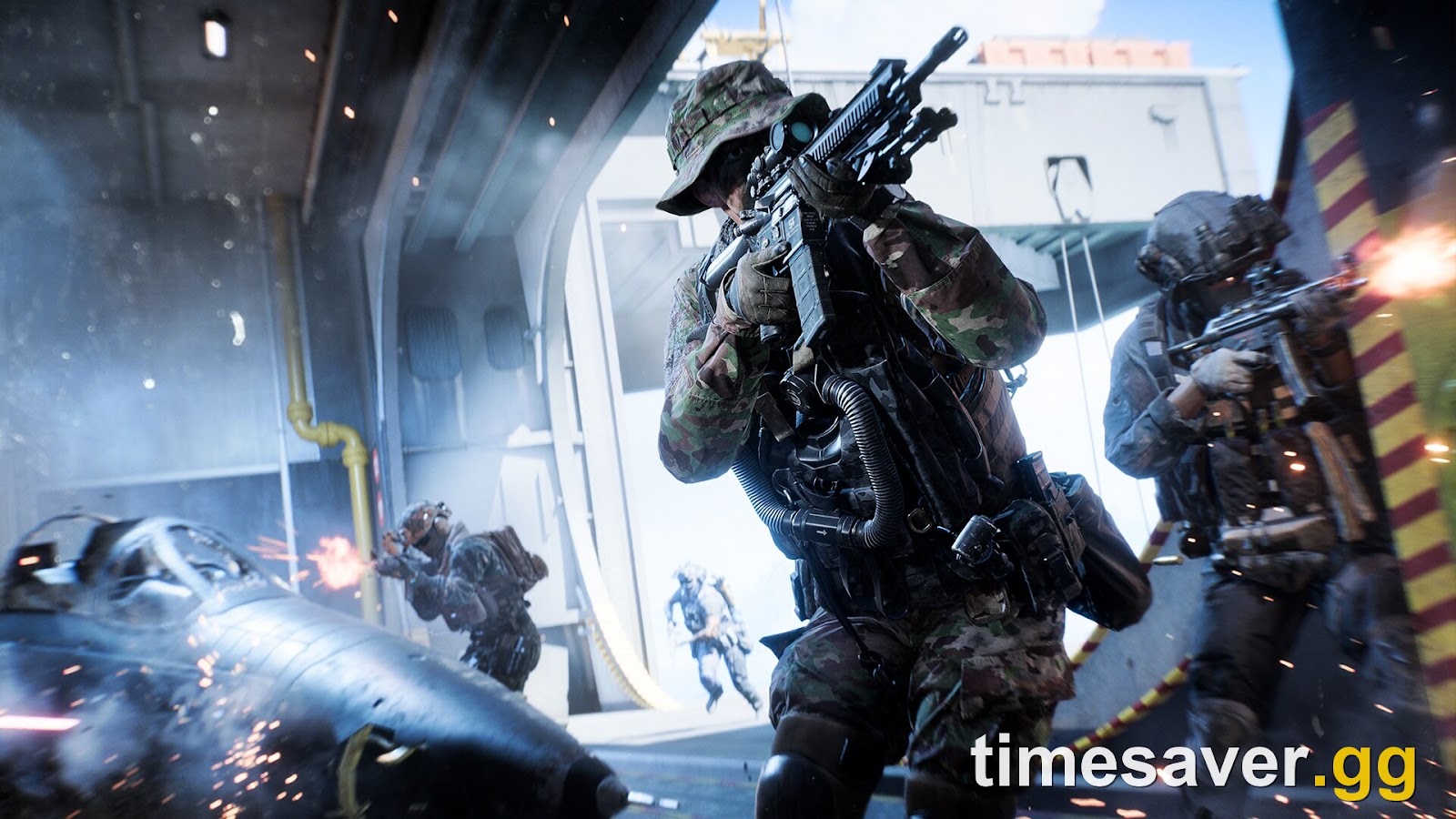 Battlefield 6 Season 4 combined arms screenshot with a helicopter overhead and ground vehicles advancing across open terrain