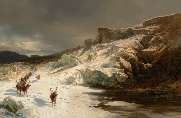 Caribou in the Mountains 1878
