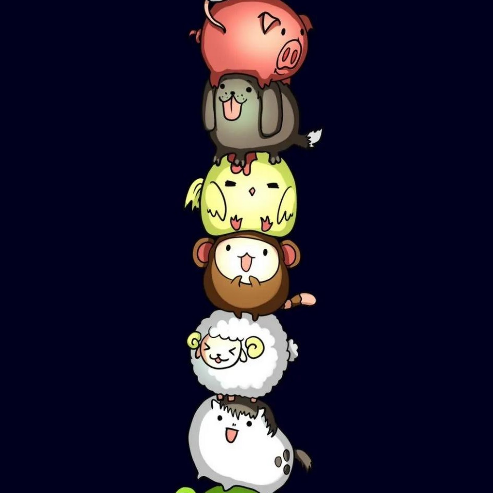 Download Chinese Zodiac, Cartoon Animals, Cute Illustration, Animal Stack iPhone