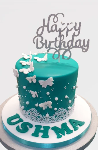 Teal & Ivory Birthday Cake CB-NC369