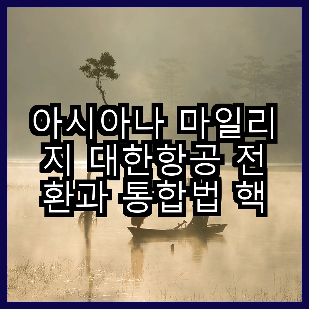 아시아나 마일리지 대한항공 전환과 통합법 핵심 포인트 썸네일