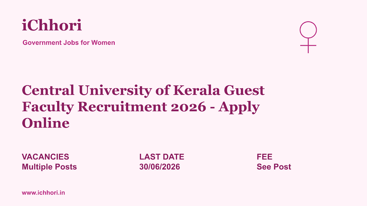 Central University of Kerala Guest Faculty Recruitment 2026 - Apply Online - iChhori