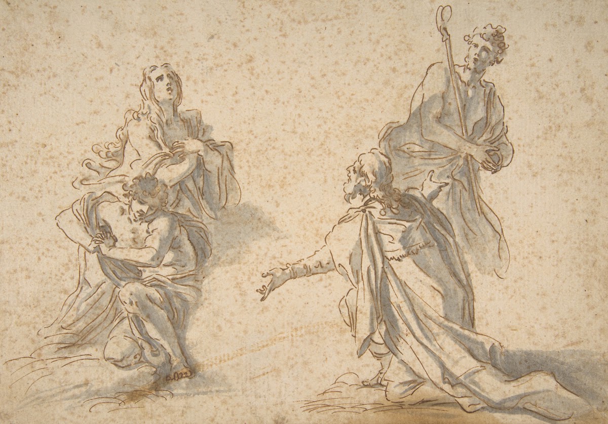 Two Kneeling and Two Standing Figures 16901758