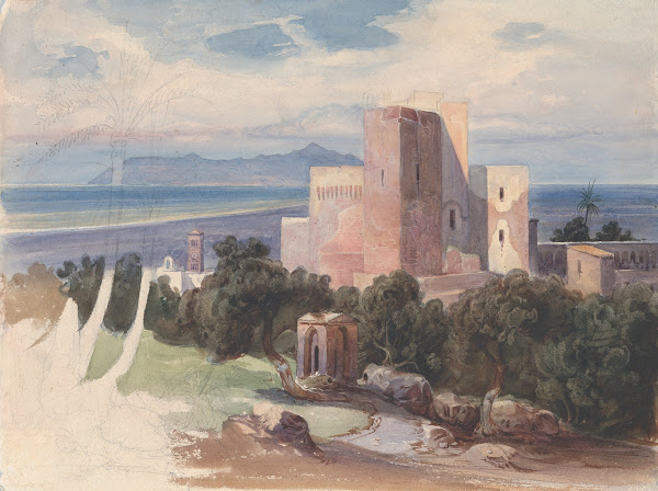 View on Terracina with Mount Circeo mid 19th century