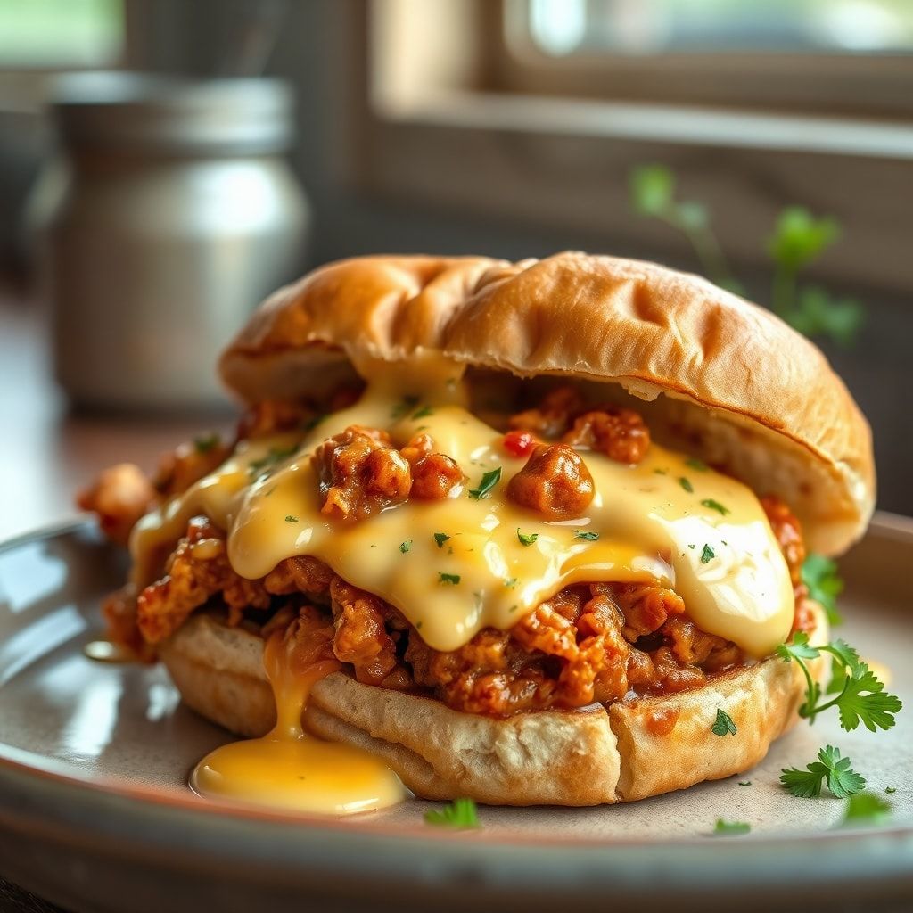 Easy Cajun Chicken Sloppy Joes with Creamy Cheese Sauce (30-Minute Family Dinner) finished