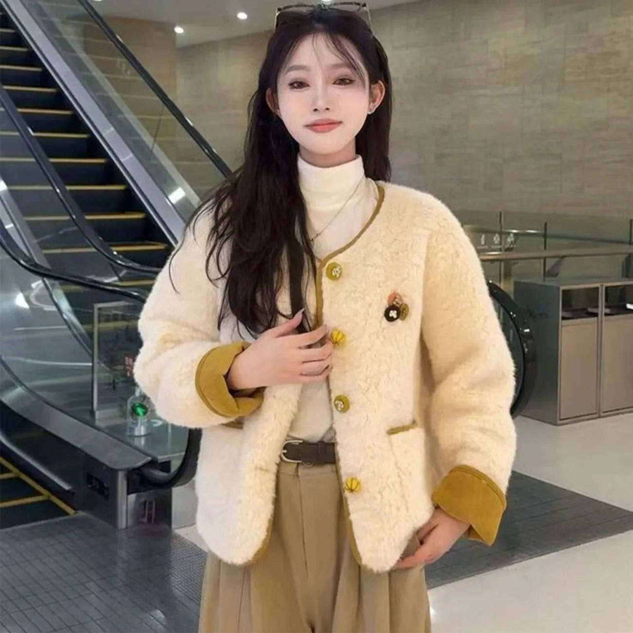 Cozy lamb fleece jacket, lined