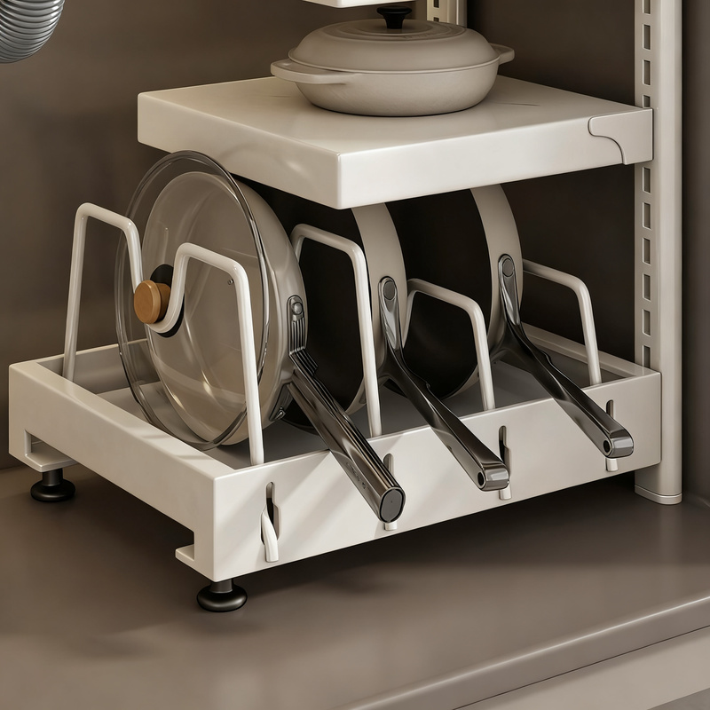 Carbon Steel Pot Rack, 2–4 levels, adjustable height