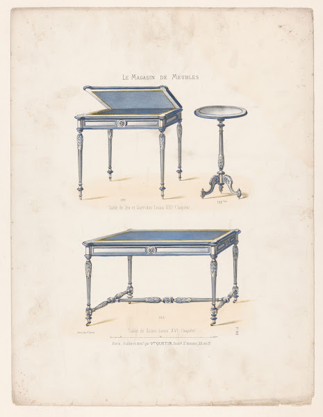 Table de Jeu et Guéridon Louis XVI laqués  Table de Salon Louis XVI laquée 1832