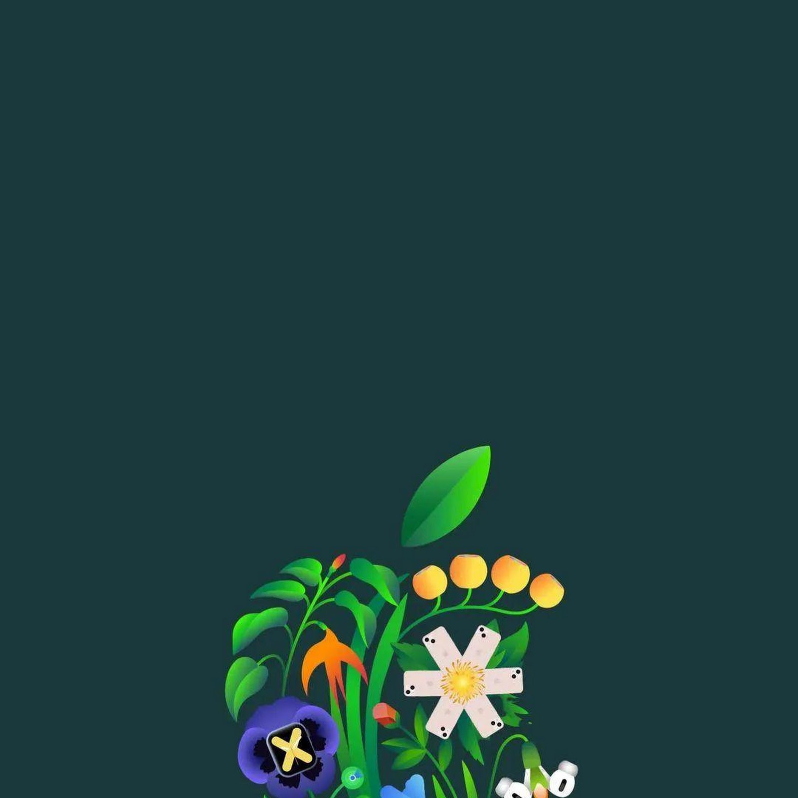 Download Floral Apple Logo Graphic Full HD iPhone