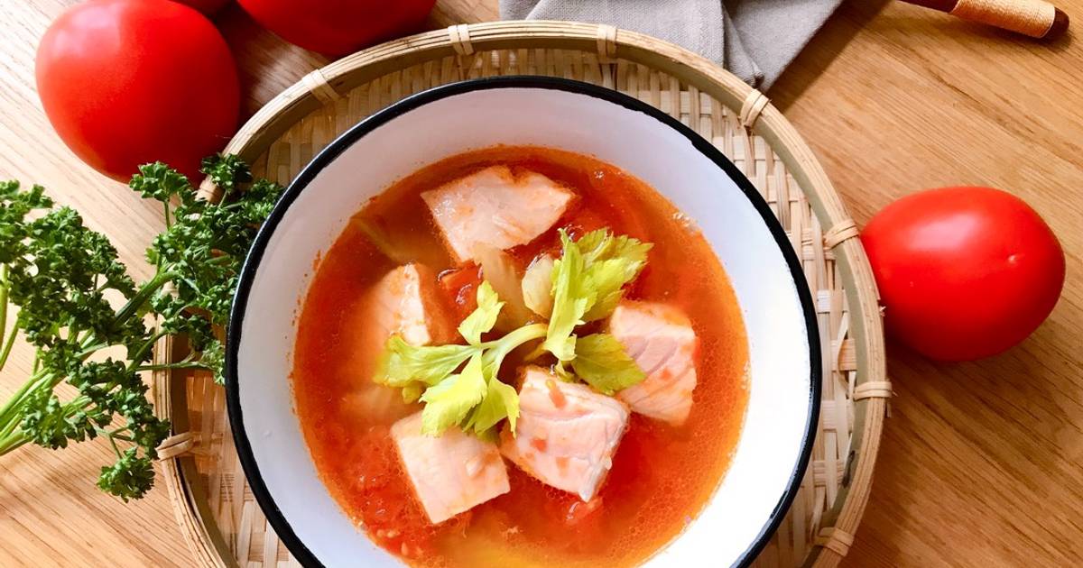 Canh Ngót Cá Hồi Cà Chua