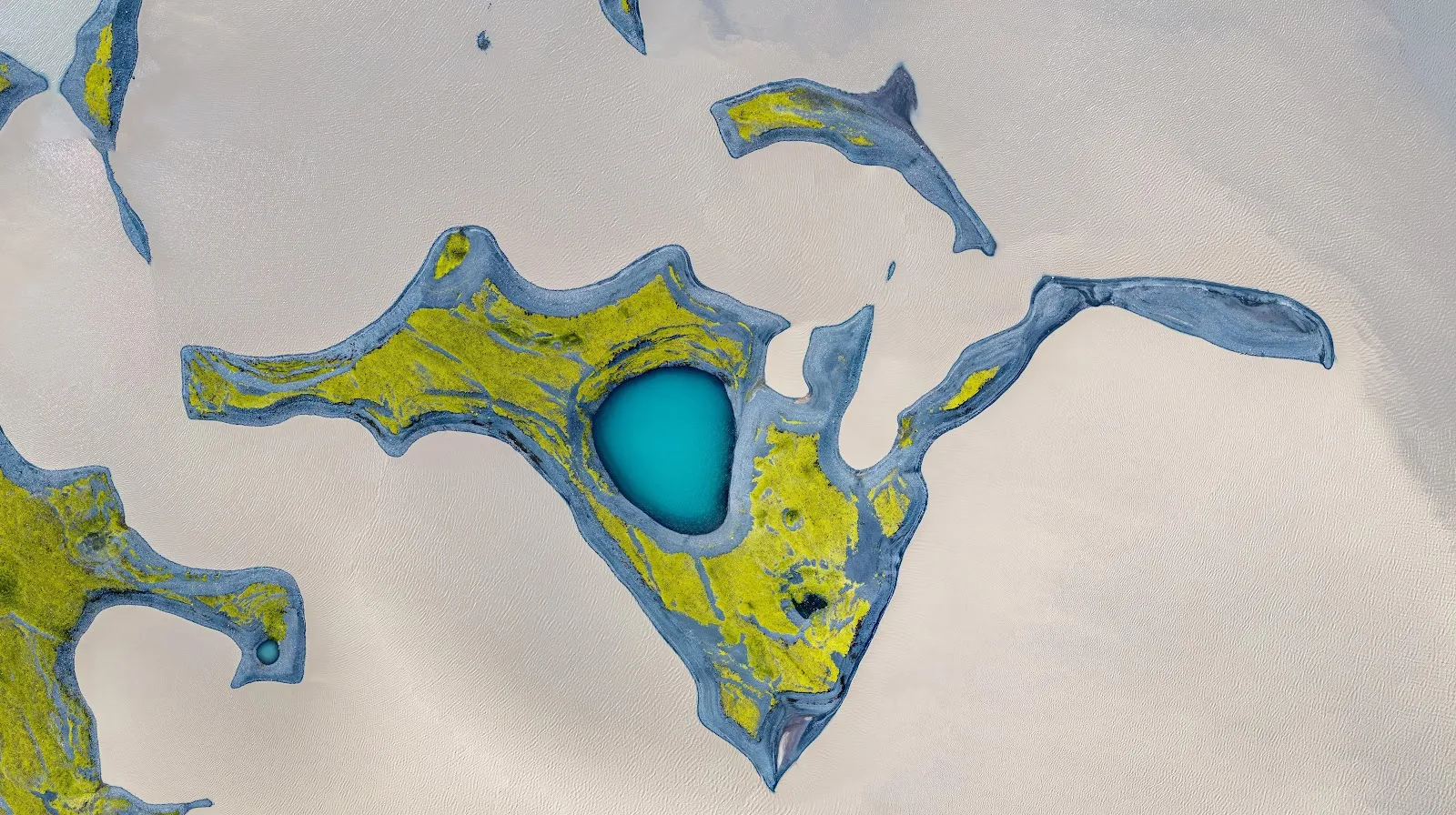 Green Volcanic Crater Island - Aerial Photography 5K Wallpaper (6144x3442)
