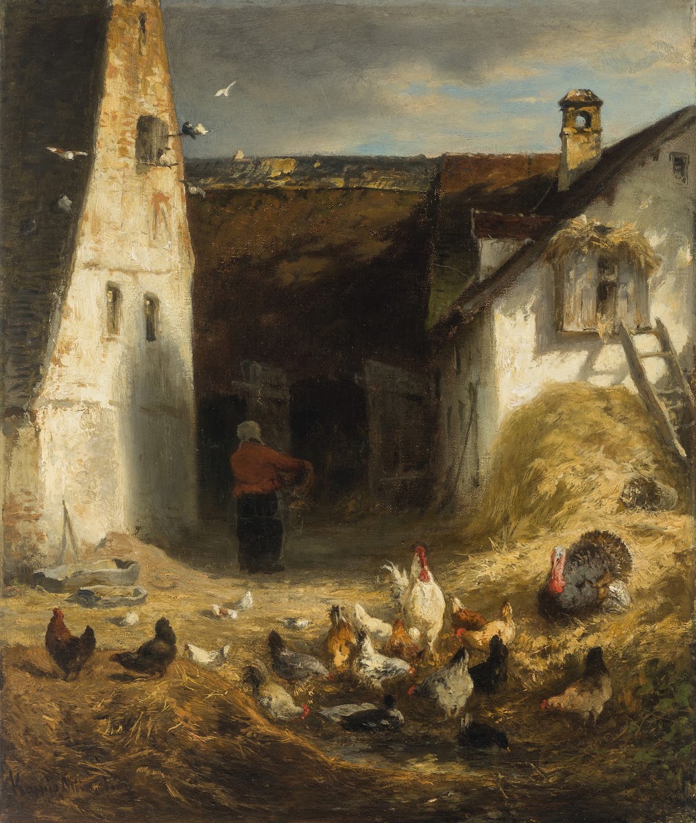 Hühnerhof im Dachauer Land circa 1872