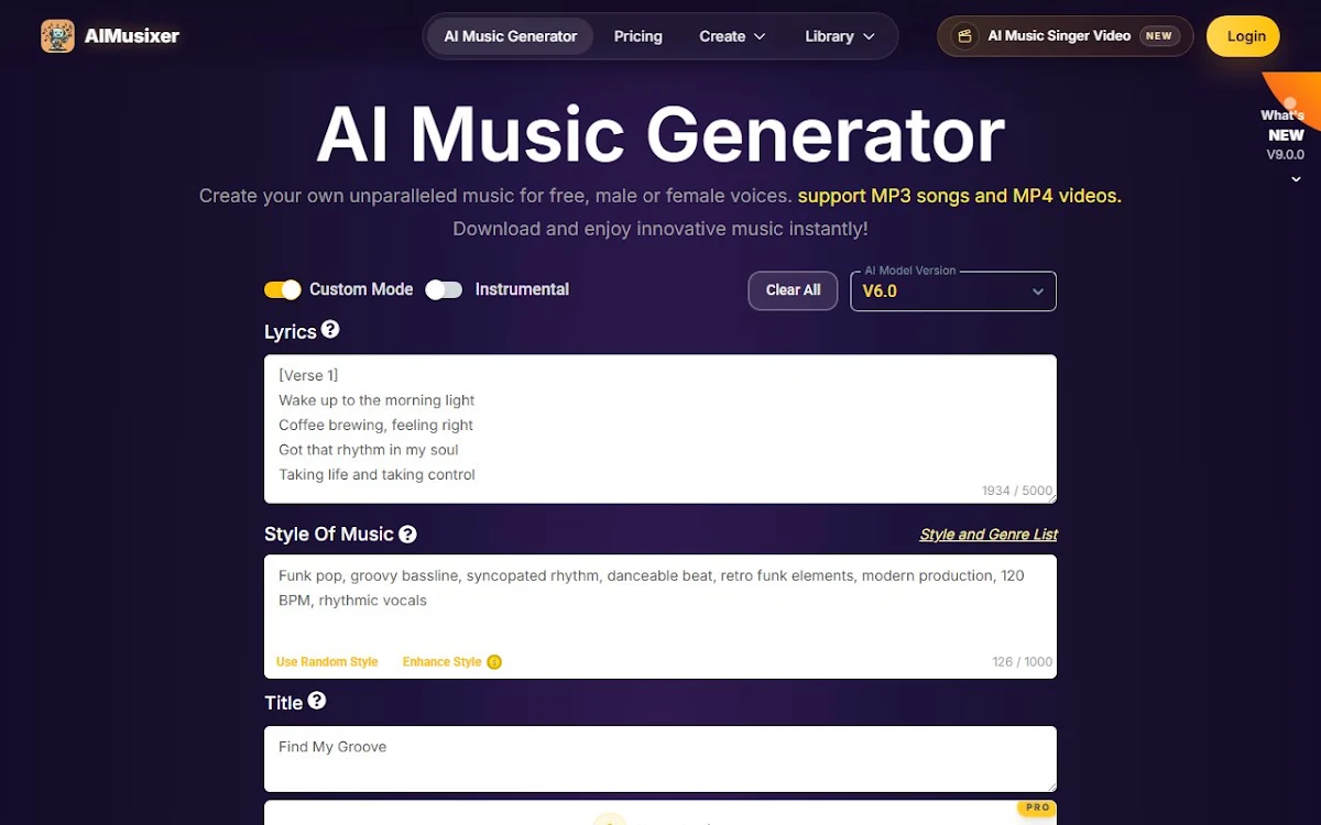 Captura de Suno AI Music Generator AI