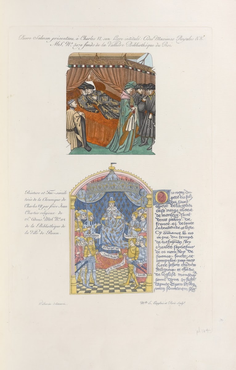 Pierre Salmon prèsentant à Charles VI son livre intiulé des maximes royales   18