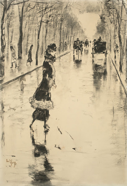 Straßenszene im Berliner Tiergarten mit Dame 1915 20