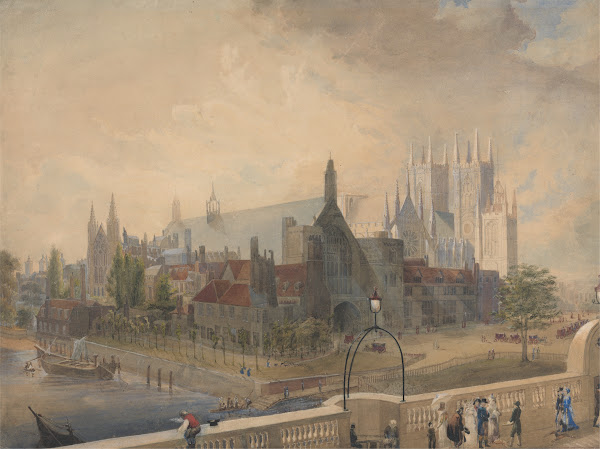 View of Westminster Hall and Abbey from the Bridge 1818