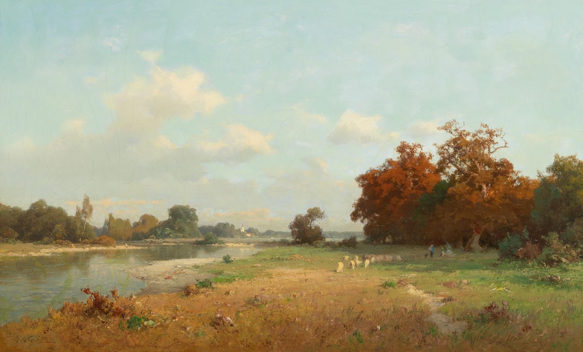 Landschaft mit Schafen