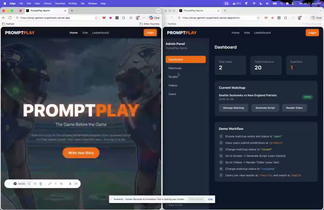 PromptPlay Sports project preview