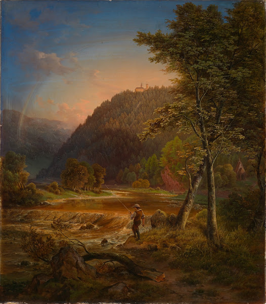 Blick auf Schloß Neu Eberstein bei Gernsbach im Murgtal 1846
