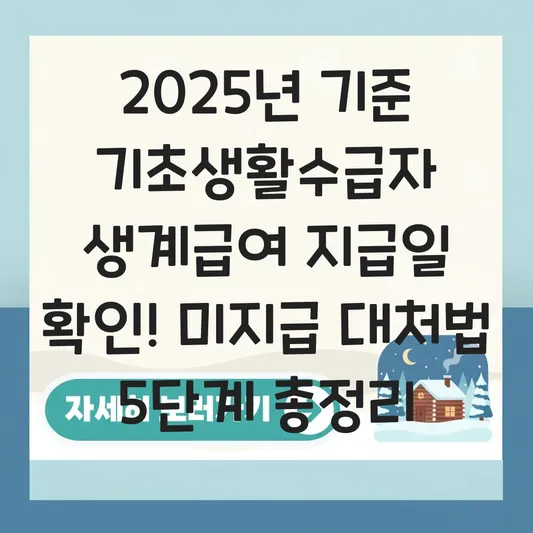 기초생활수급자 생계급여 지급일 확인 및 미지급 시 대처 요령 대표 이미지