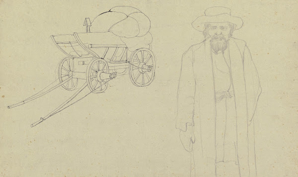 Russischer Frachtwagen und Bauer 1808
