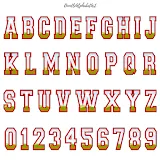 Canva Frames Varsity Alphabets 2 Color outline Jersey photo 6 template 238