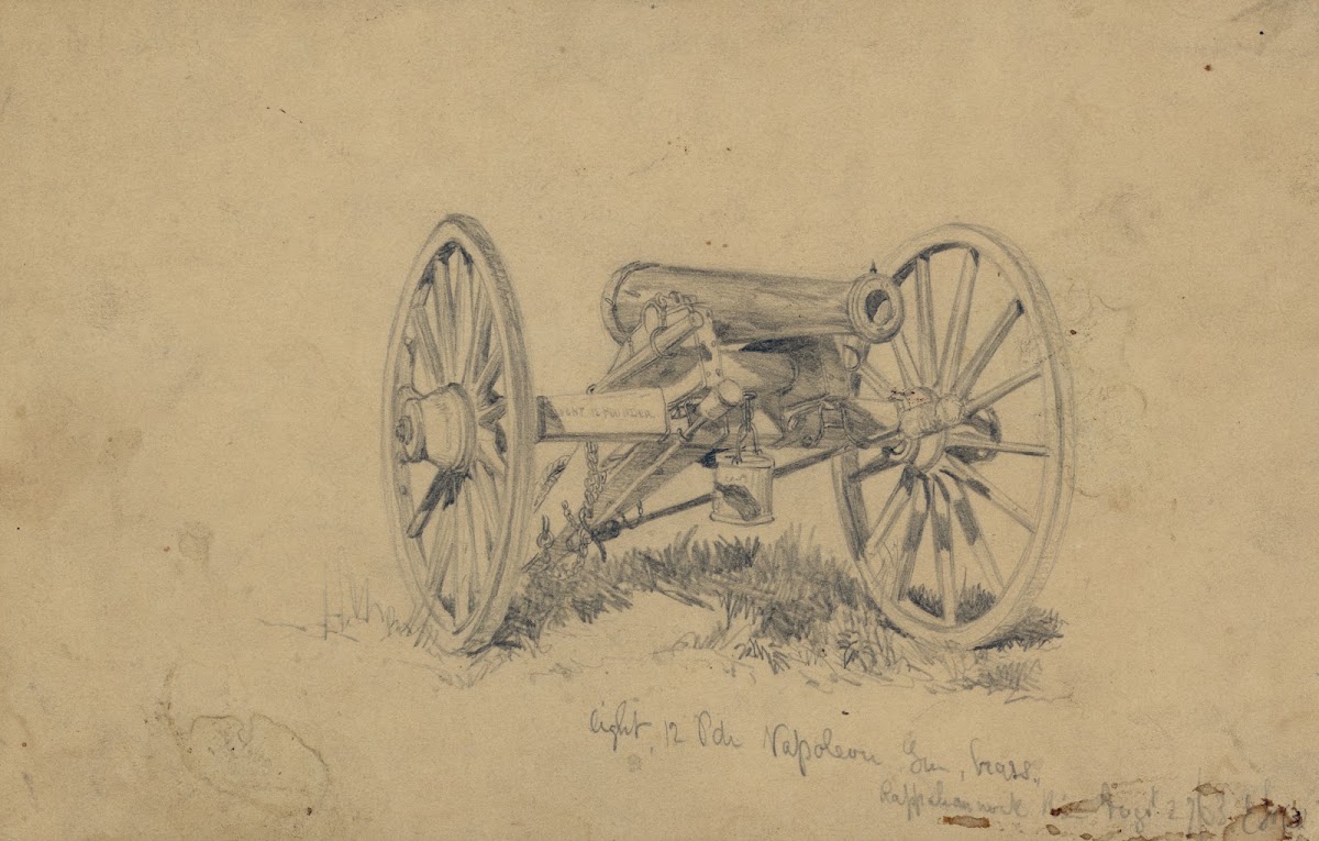 Light 12 pdr Napoleon gun brass Rappahannock 1863